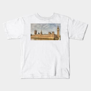 The Tower of Big Ben & the Houses of Parliament in London Kids T-Shirt